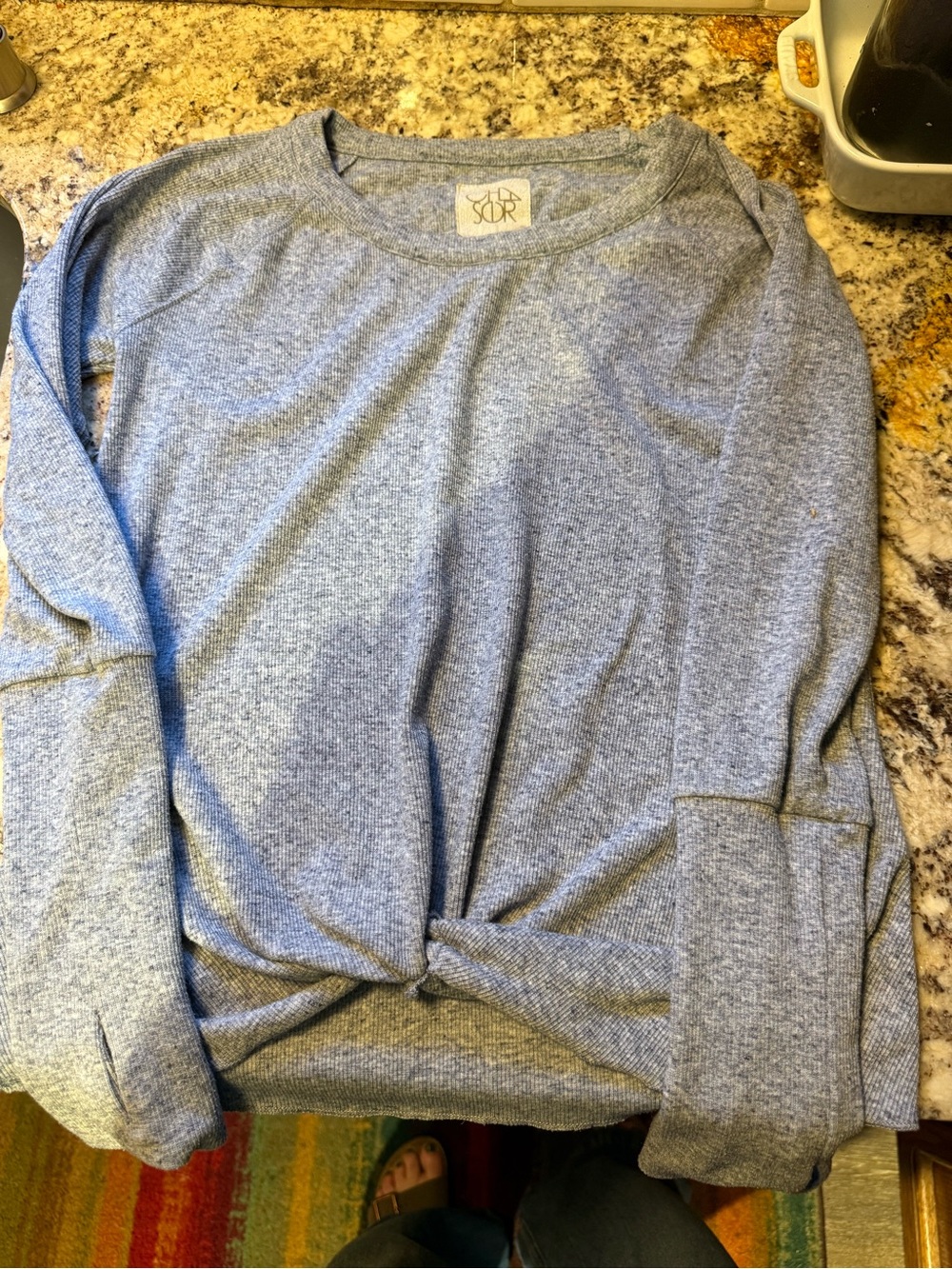 Chaser light blue women’s knotted top